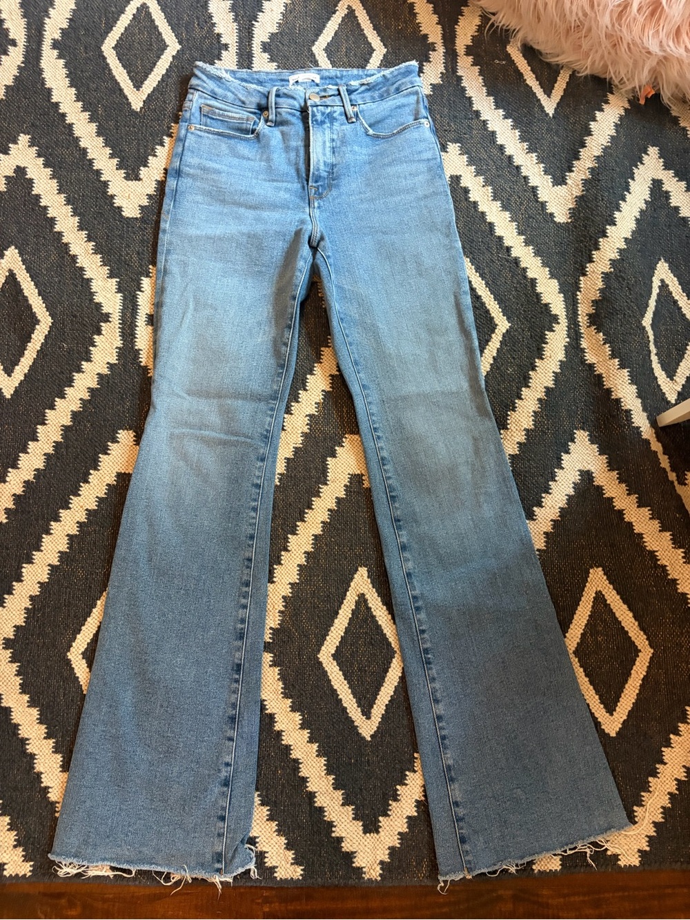 Good American Light Blue Flare Jeans